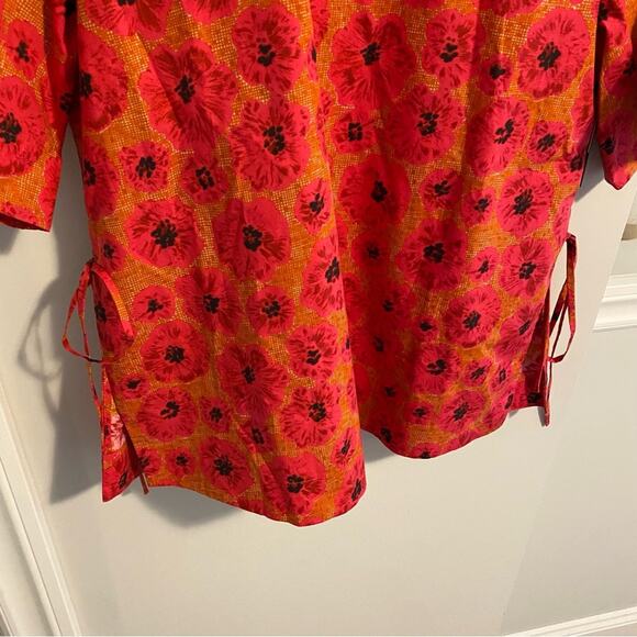 NWT JASON WU Pink Floral Cotton Poplin Collared Blouse Small - Picture 12 of 15